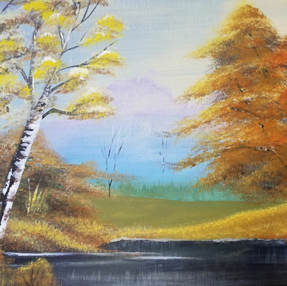 Framed Lake & Tree “Serenity” Wall Painting 11X14